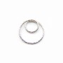 Intercalaire double rond martèle ,15mm, argent 925  x 2pcs