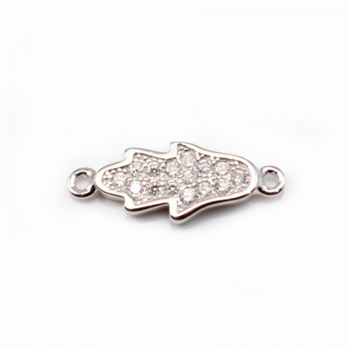 Fatma Hand Pendant em Prata 925 Sterling e Óxido de Zircónio 6,5x16,5mm x 1pc