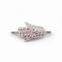 Pendentif main de fatma avec zirconium Argent 925 Rhodié 8.5x19mm  x 1pc