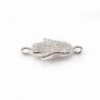 Pendentif main de fatma avec zirconium Argent 925 Rhodié 8.5x19mm  x 1pc