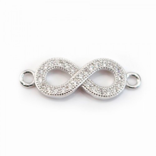 Espaciador de plata 925 y strass infinito 7x21mm x 1pc