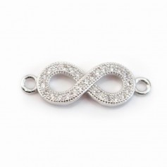 Intercalaire argent 925 et strass infini 7x21mm x 1pc