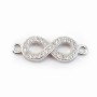 Intercalaire argent 925 et strass infini 7x21mm x 1pc