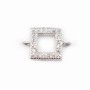 Intercalaire argent 925 et strass Carré 7x10mm x 1pc