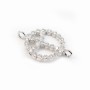 Intercalaire argent 925 et strass peace & love 11x17mm x 1pc
