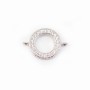 Intercalaire argent 925 et strass Ronde 9x13mm x 1pc