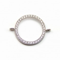 Intercalaire argent 925 oxyde de zirconium  ronde 18.5mm x 1pc