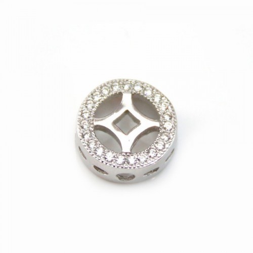 Intercalaire argent 925 oxyde de zirconium 11mm x 1pc