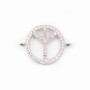 Intercalaire argent 925 et strass Peace et Love 15.5x20mm x 1pc