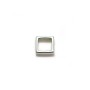 Intercalaire en argent 925, de forme carré, avec 2 trous, 6mm x 4pcs
