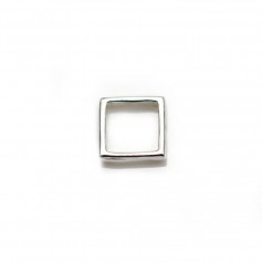 Intercalaire en argent 925, de forme carré, avec 2 trous, 8mm x 2pcs