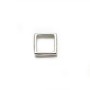 Intercalaire en argent 925, de forme carré, avec 2 trous, 8mm x 2pcs