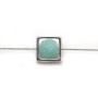 Intercalaire en argent 925, de forme carré, avec 2 trous, 8mm x 2pcs