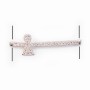 Intercalaire argent 925 et strass Fille 8.5x30mm x 1pc