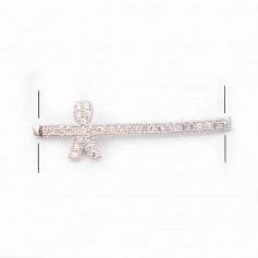 Intercalaire argent 925 et strass Garçon 8.5x30mm x 1pc