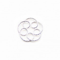 Intercalaire fleur martèle ,20.5mm, argent 925  x 1pc