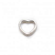 Intercalaire en argent 925, en forme de coeur, avec 2 trous, 9 * 10mm x 2pcs