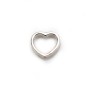 Intercalaire en argent 925, en forme de coeur, avec 2 trous, 9 * 10mm x 2pcs