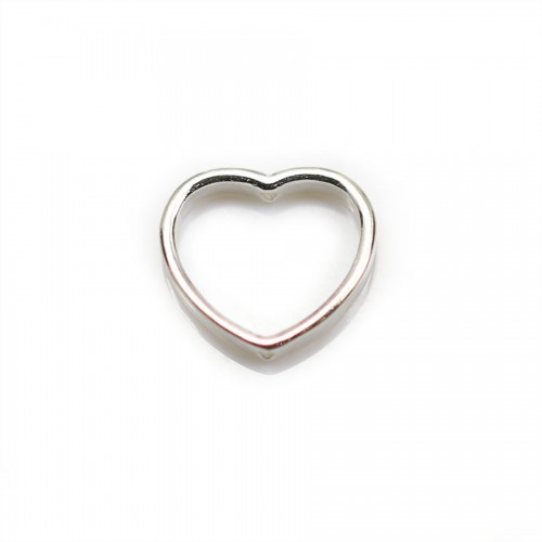 Spacer in 925 silver, in shape of a heart, with 2 holes, 12 * 13mm x 2pcs