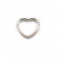 Intercalaire en argent 925, en forme de coeur, avec 2 trous, 12 * 13mm x 2pcs