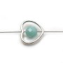 Intercalaire en argent 925, en forme de coeur, avec 2 trous, 12 * 13mm x 2pcs