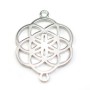 Intercalaire fleur en argent 925 rhodié, 16x22mm x 1pc