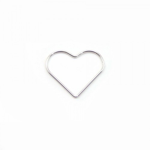 Intercalaire coeur fermés,24.5x21mm, argent 925  x 1pc