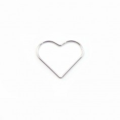 Intercalaire coeur fermés,24.5x21mm, argent 925  x 1pc