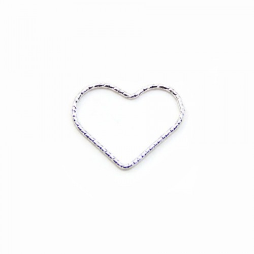 Inserto en forma de corazón martillado, 16x20mm, plata 925 x 2pcs
