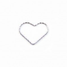 Intercalaire coeur martèle ,16x20mm, argent 925  x 2pcs
