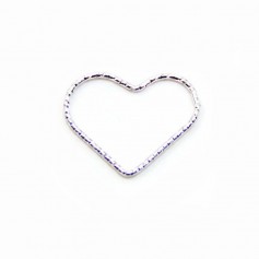 Intercalaire coeur martèle ,16x20mm, argent 925  x 2pcs