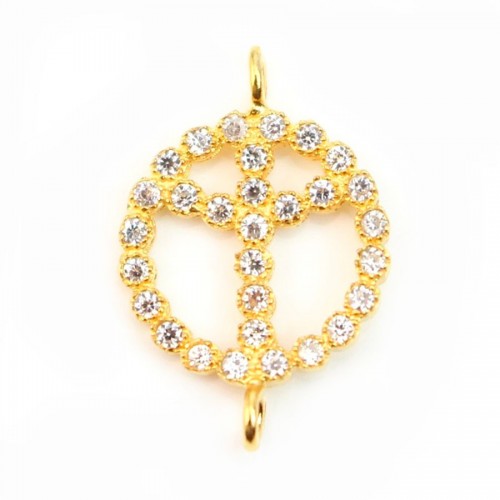 Peace&love 925 espaçador de prata e strass 11x17mm x 1pc