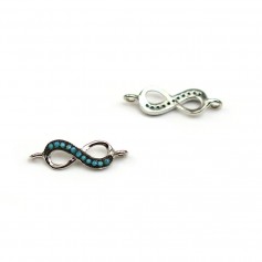 Intercalaire 8 infini turquoise reconstitué 5.5x18.5mm x 1pc