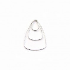 Intercalaire triple triangle martèle ,21x25mm, argent 925  x 1pc