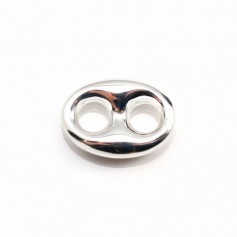 Intercalaire grain de café , 12.5x17mm, argent 925  x 1pc
