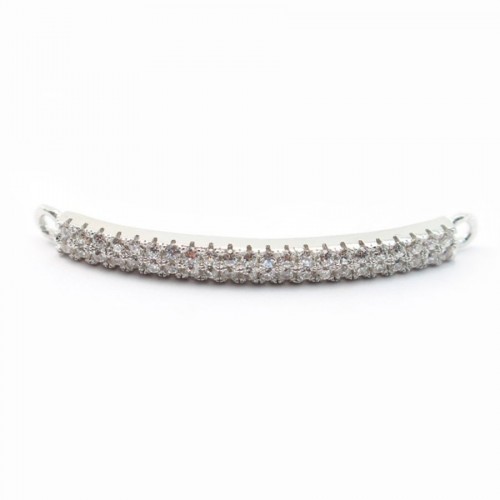 Ciondolo Barrette con zirconi, Argento 925 placcato in rodio 38MM x 1 pz