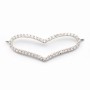Argent 925 rhodie  pendantif  BARETTE COEUR& zircons42x14.5MM avec anneau 2.5mm x 1pc