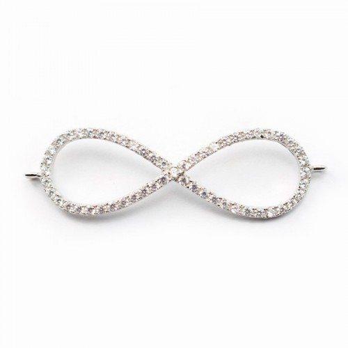 Rodio 925 plata y óxido de circonio Infinity 8 espaciador 43x13mm x 1pc