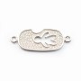 Argent 925 rhodie  pendantif & zircons 30x11x2.5MM x 1pc