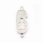 Argent 925 rhodie  pendantif & zircons 30x11x2.5MM x 1pc