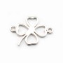 Argent 925 rhodie  pendantif  trefle 13mm avec anneau 2.8mm x 1pc