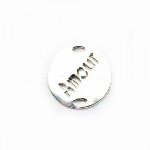 Sterling Silver 925  breloque Amour 15mm x 1pc 