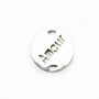 Argent 925  breloque ronde Amour 15mm x 1pc