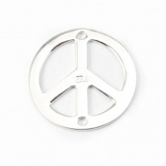 Argent 925 breloque peace & love 15 mm x 1pc