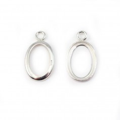 Pendentif support  pour cabochon ovale, argent 925, 10x14mm x 1pc