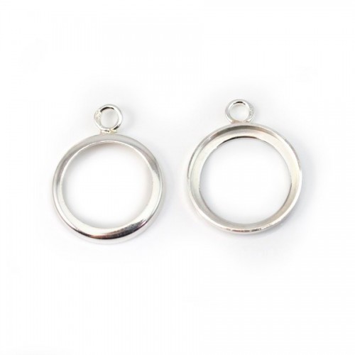 Pendant support  for cabochon round,sterling silver, 14mm x 1pc