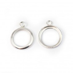 Pendentif support  pour cabochon ronde, argent 925, 14mm x 1pc