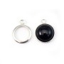 Pendentif support  pour cabochon ronde, argent 925, 14mm x 1pc