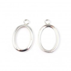 Pendentif support  pour cabochon ovale, argent 925, 13x18mm x 1pc