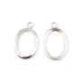 Pendentif support  pour cabochon ovale, argent 925, 13x18mm x 1pc